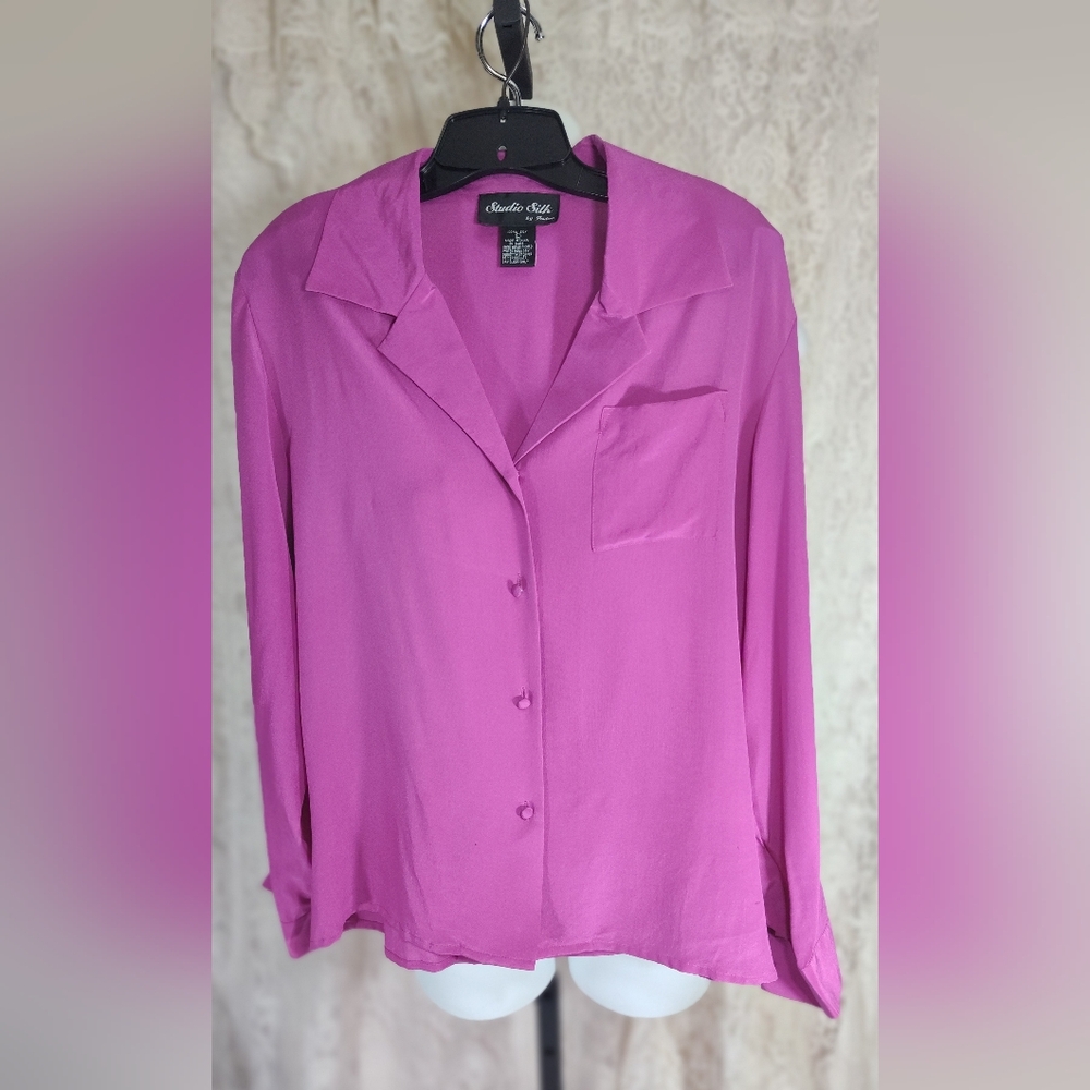 Studio Silk Hot Pink Blouse